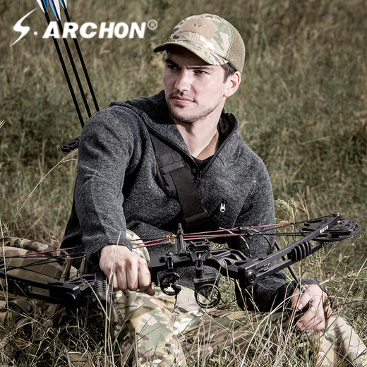 S.archon男士春秋季战术开衫连帽薄款羊毛衫军迷外套针织衫 商品图5