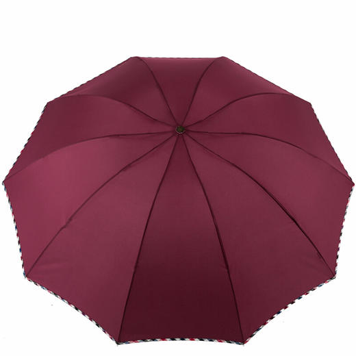 天堂伞 雨伞晴雨伞三折叠加大伞拒水一甩干双人伞经典商务伞 3311E碰2#酱红 商品图2