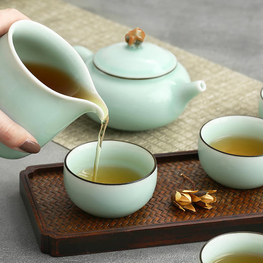 京东京造 龙泉青瓷功夫茶具套装 弟窑茶杯茶壶茶道礼盒套装 6件套 商品图2
