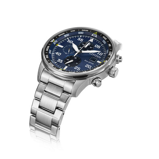 西铁城CITIZEN不锈钢运动计时经典时尚光动能男表CA0690-88L 商品图3