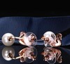 【首饰】玫瑰金黑天鹅珍珠后挂式珍珠耳钉一款两戴天鹅耳环 商品缩略图2