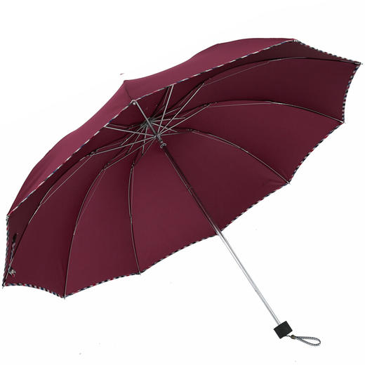 天堂伞 雨伞晴雨伞三折叠加大伞拒水一甩干双人伞经典商务伞 3311E碰2#酱红 商品图1