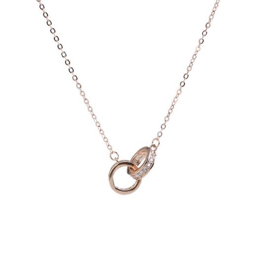 【首饰】双环S925纯银项链饰品吊坠创意礼物个性 商品图4