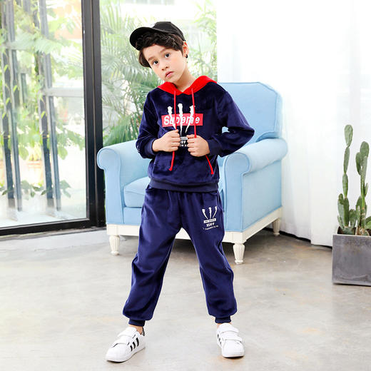 HLXY-346秋冬新款韩版印花中大童运动两件套 商品图2