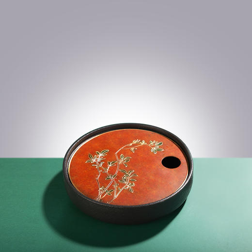 朱炳仁铜吉吉圆满茶盘非遗熔铜工艺设色典雅金桂流芳