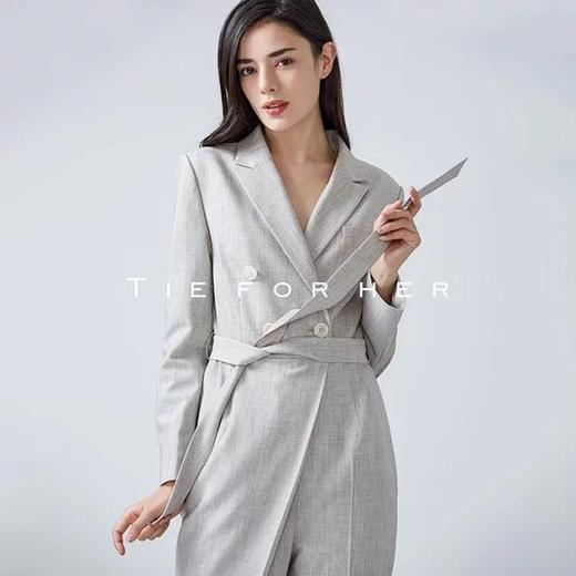 19AWK07新款大理石灰不规则分割腰带西装连体裤子女气质女装 商品图3