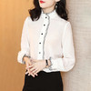 YD-535白色衬衫女2019秋季新款长袖衬衣优雅荷叶边上衣 商品缩略图0