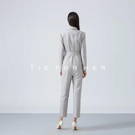 19AWK07新款大理石灰不规则分割腰带西装连体裤子女气质女装 商品图2