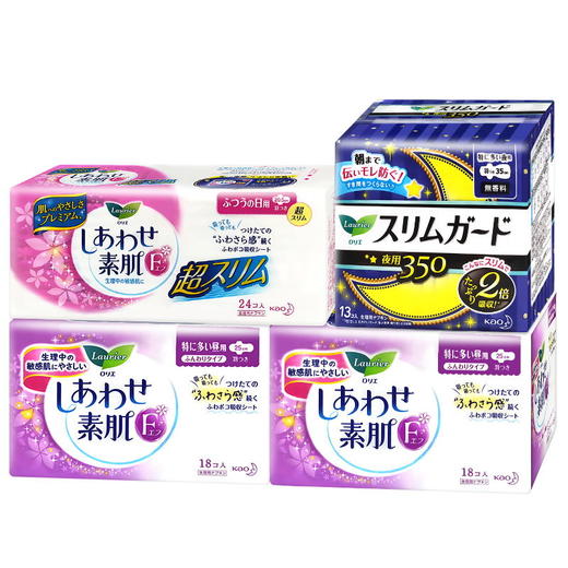 日本花王卫生巾/护垫系列 日用/夜用护翼型/瞬吸超薄1mm*无荧光剂 17/20.5/22.5/35/41CM 商品图0