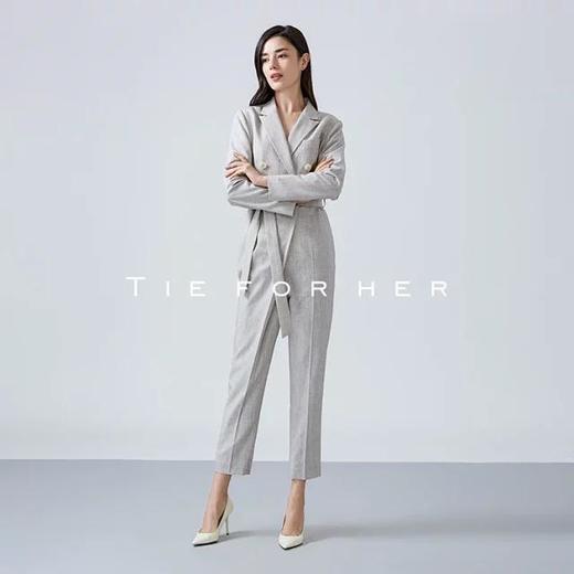 19AWK07新款大理石灰不规则分割腰带西装连体裤子女气质女装 商品图1