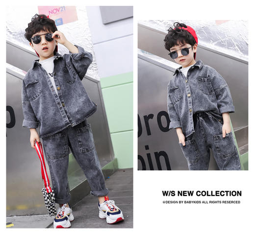 裁缝学苑 TG01韩版牛仔两件套1:1实物服装纸样图纸牛皮纸样已切割 商品图1