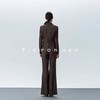 19LUX01咖啡色单排一粒扣条纹西服外套女西装套装女士马甲阔腿裤气质女装三件套 商品缩略图1
