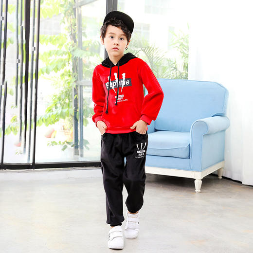 HLXY-346秋冬新款韩版印花中大童运动两件套 商品图1