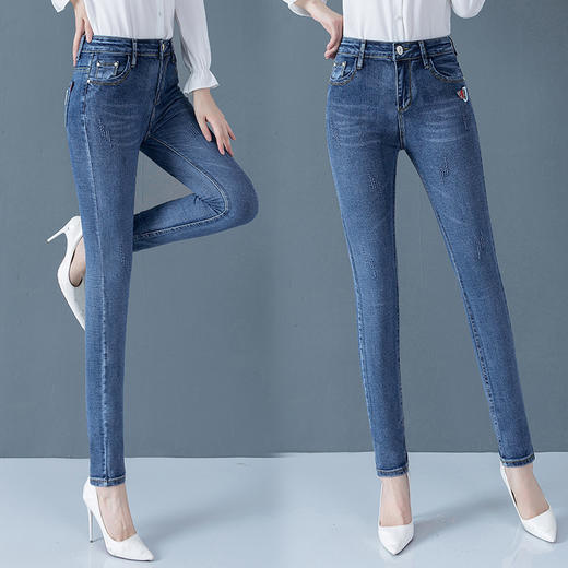 SJZW-6934秋季新款高腰修身显瘦铅笔小脚裤 商品图2