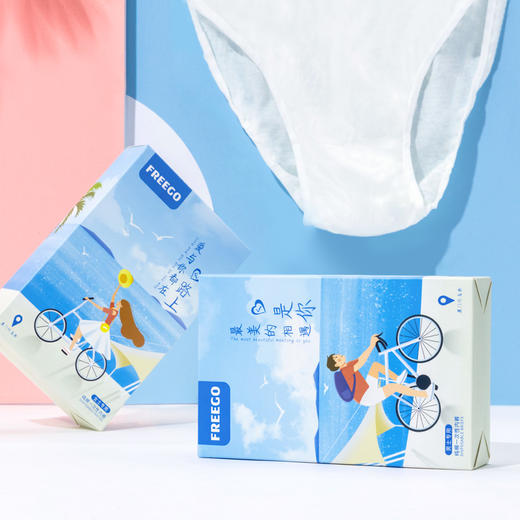 Freego一次性内裤旅行纯棉男女情侣款非纸短裤独立免洗棉内裤5条装 商品图1