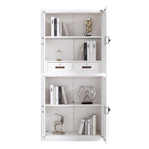 金经金属电子保密柜铁皮柜档案柜钢制密码锁文件柜办公柜暖白双节柜 商品图2