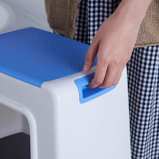 好尔（Hore）凳子 板凳 小凳子 塑料凳子带提手小号蓝色 1个装 商品图1