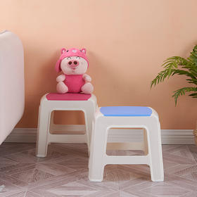 好尔 Haoer 凳子 小板凳  塑料凳子 家用浴室小方凳大号蓝色1个装