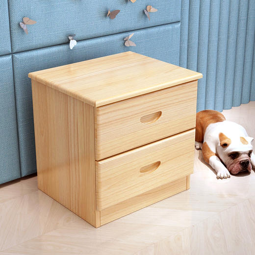 【会员价：390.26】中伟经济型床头柜简约现代简易储物柜组装实木迷你卧室床边储物柜450*450*350 商品图0