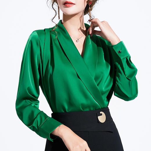 SFY-6239秋季新款复古韩版垂感衬衫 商品图2