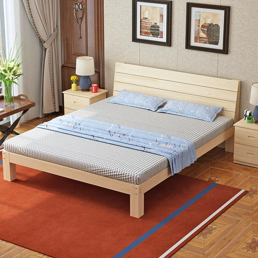 欧宝美木单人床双人床公寓床实木床1.2米宽 商品图2