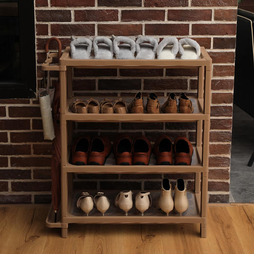 旺家星鞋架 多层简易防尘鞋架小子 多功能鞋柜现代简约 咖啡 商品图5