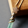 高冰种晴水飘绿花翡翠仙女棒魔法棒18k黄金钻石镶嵌 商品缩略图2