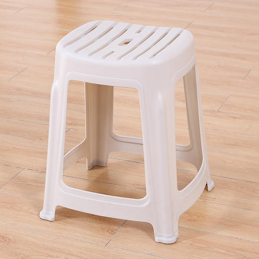 华恺之星 休闲椅凳子 家用餐椅圆凳 塑料凳HK5080灰白 商品图2