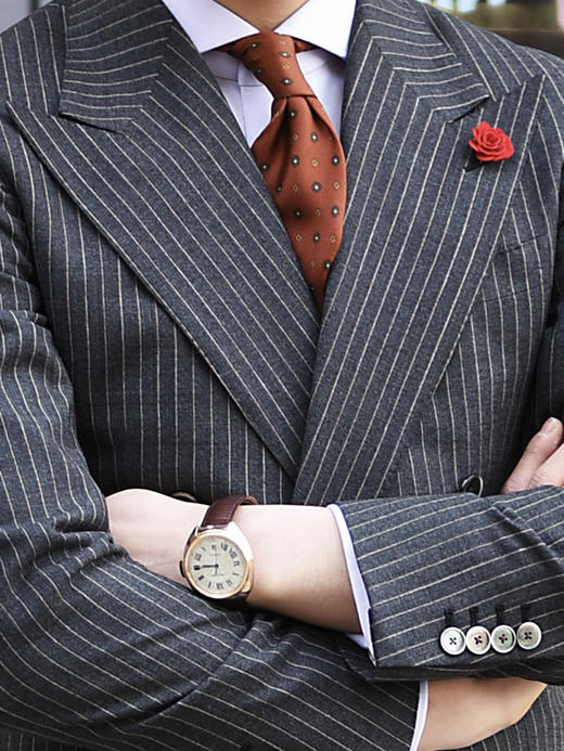 Reda ATTO Super 110's 防污不易皱深灰色条纹全麻衬套装 商品图4