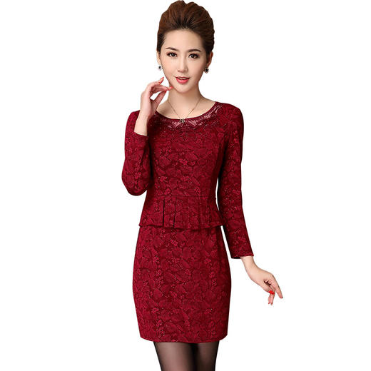 YZL-869秋季新款印花刺绣长袖连衣裙 商品图3