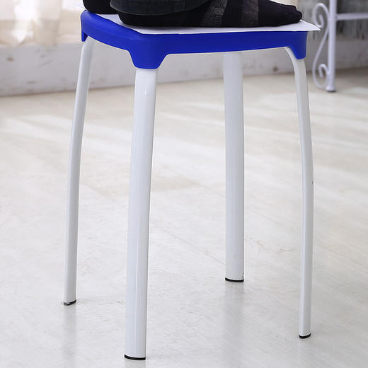 华恺之星 凳子椅子休闲时尚彩色换鞋凳加厚塑料凳子矮凳 蓝色 商品图1