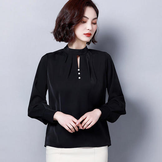 AHM-dydd9138新款百搭长袖宽松白领雪纺衫 商品图2