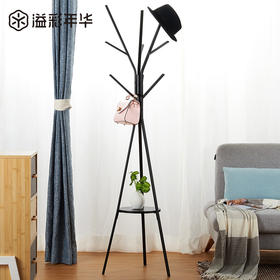 溢彩年华 衣帽架落地衣架卧室北欧简易置衣架立式挂包架衣服架子创意挂衣架 设计师款典雅黑 DKC5571