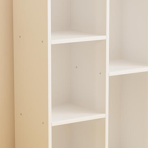 雅美乐书柜书架 简易板式书柜储物收纳柜子 五格暖白色Y3281 商品图4