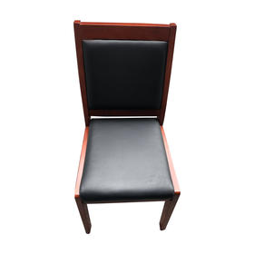 理邦办公椅实木皮面会议椅靠背椅A11(红棕色橡木架)