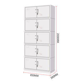 欧宝美文件柜办公柜钢制铁皮柜资料柜带锁文件柜财务凭证柜分五节档案柜