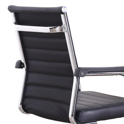 奈高办公家具电脑椅会议椅职员椅皮会客椅质弓形椅黑色 商品图1