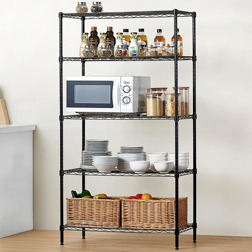 溢彩年华 置物架 五层厨房置物货架 90*45*180cm出口品质家用储物收纳架层架DKI2581 商品图0