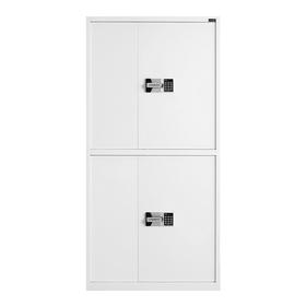 金经金属电子保密柜铁皮柜档案柜钢制密码锁文件柜办公柜暖白双节柜