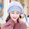 YM-Y011秋冬天护耳贝雷帽加绒针织毛线帽保暖兔毛帽 商品缩略图1