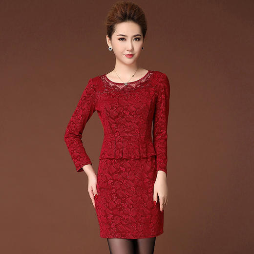 YZL-869秋季新款印花刺绣长袖连衣裙 商品图0