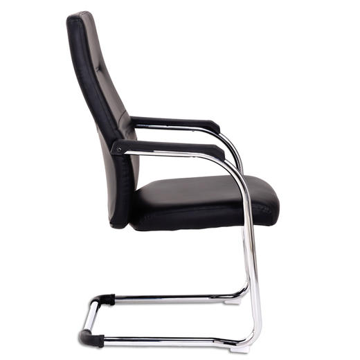 【会员价：442.77】奈高办公家具电脑椅职员椅会议椅皮质弓形椅会客椅黑色 商品图2