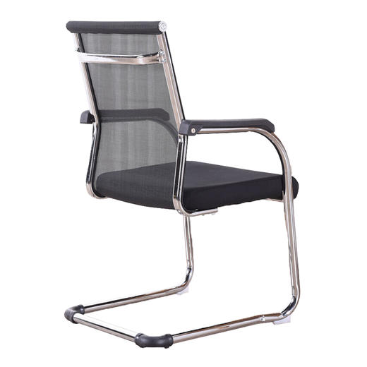 中伟（ZHONGWEI)办公椅学生学习椅家用电脑椅职员弓形椅子-黑色 商品图1