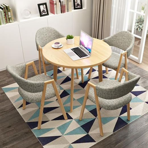 中伟 ZHONGWEI 洽谈桌椅组合接待桌椅小圆桌子简约休闲餐桌椅1桌4椅 商品图2