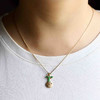 高冰种阳绿翡翠琵琶语阮吊坠18k黄金钻石镶嵌 商品缩略图7