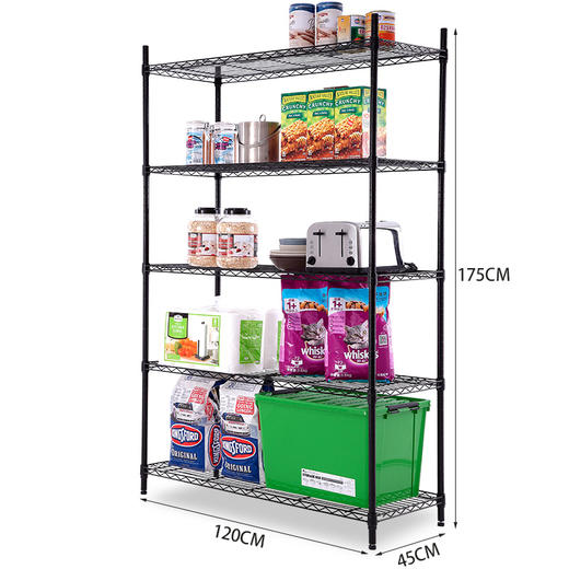 美之高  置物架金属家用收纳架仓储货架展示架重型仓储置物架货架家用五层货架 45*120*175cm 商品图5