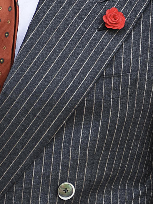 Reda ATTO Super 110's 防污不易皱深灰色条纹全麻衬套装 商品图5