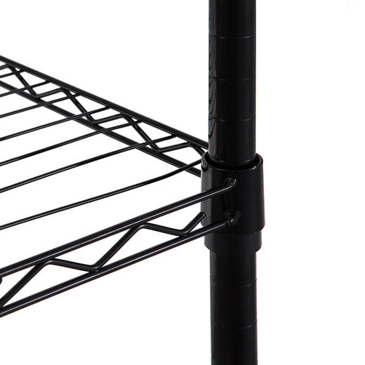 美之高 五层家用轻型储物架室置物架网格厨房置物架 落地架75*35*150cm 客厅五层置物架经典黑 商品图4