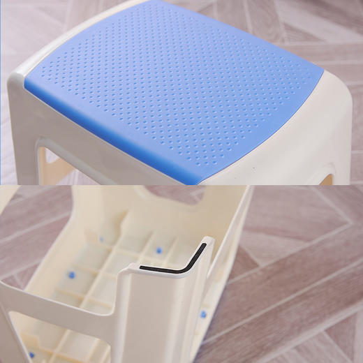 好尔 Haoer 凳子 小板凳  塑料凳子 家用浴室小方凳大号蓝色1个装 商品图1