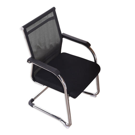 中伟（ZHONGWEI)办公椅学生学习椅家用电脑椅职员弓形椅子-黑色 商品图2